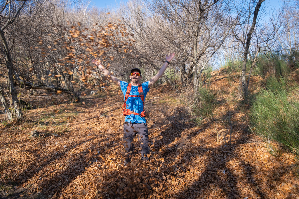 S'amuser avec les feuilles mortes
